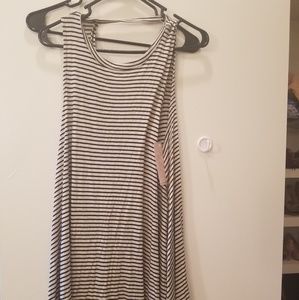 Tunic- black and off white stripes